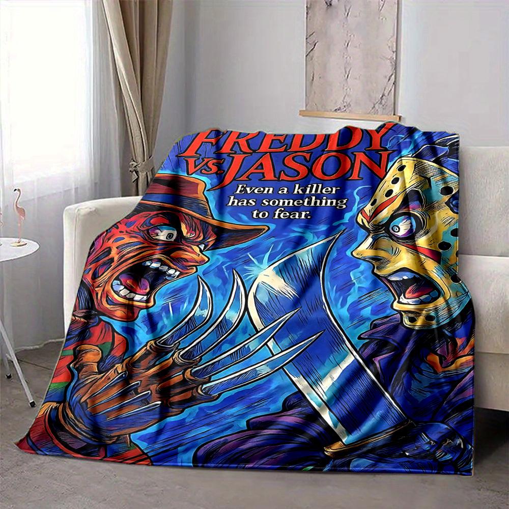 1pc A Nightmare on Elm Street Flannel Throw Blanket - HD Printed Lightweight Soft Warm All-Season Blanket for Sofa, Bed, Travel, Camping 079