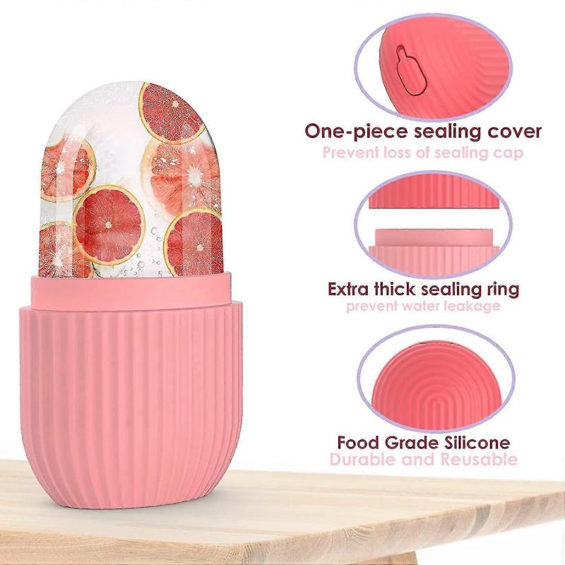 2 Stück Eisroller für Gesicht & Hals Silikonmaterial Gesichtshautpflege-Roller Gesichtsmassagegerät Gesichts-Eisroller Mehrfarbig