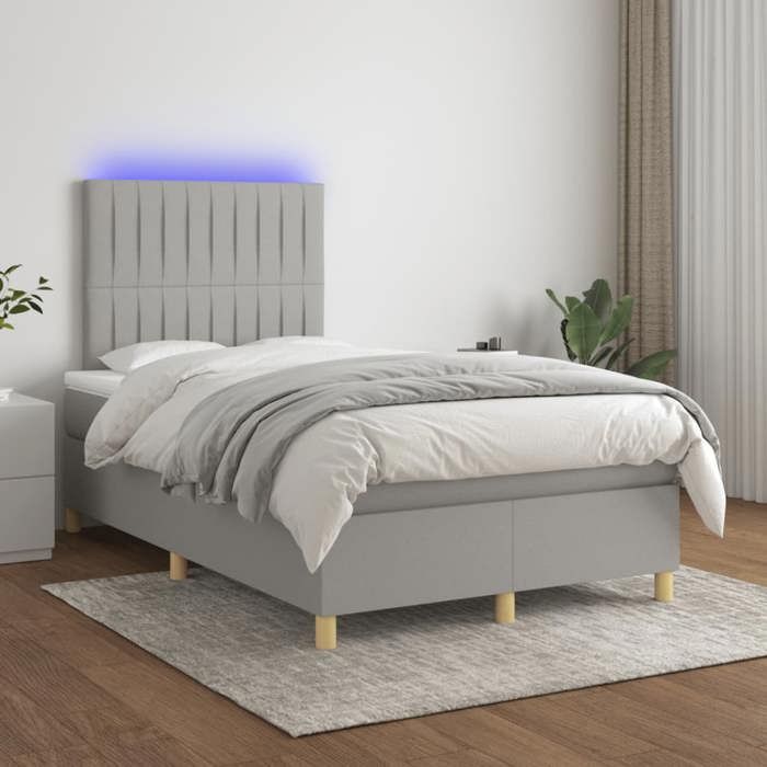 VidaXL Sommier à Lattes de Lit avec Matelas LED, Lit Rembourré, Lit Double, Lit Adulte de Chambre à Coucher Intérieur, 3135581