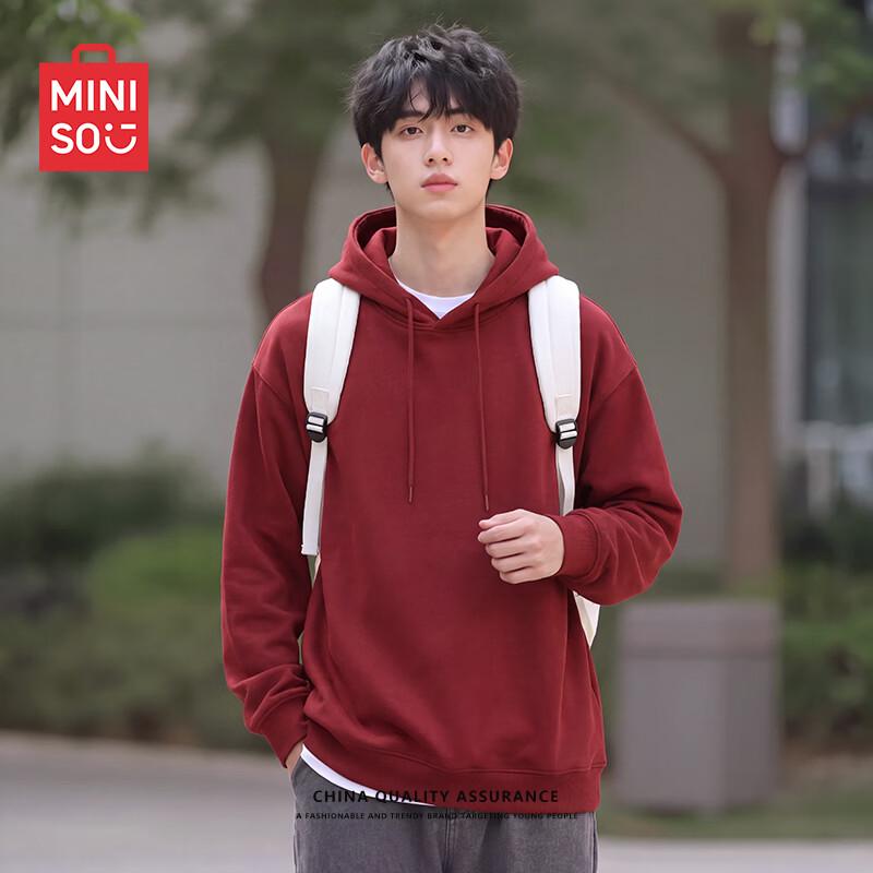 MINISO Men's Casual Loose Fit Hooded Pullover Sweatshirt