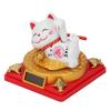 Lying Waving Fortune Cat Solar Powered Wealth Welcoming Lucky Cat Decoration for Home Car Dashboard Ornament