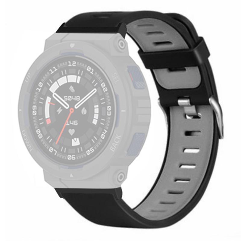 

For Huami Amazfit Active Edge A2212 Wrist Band Replacement Dual Color Watch Strap Black Grey