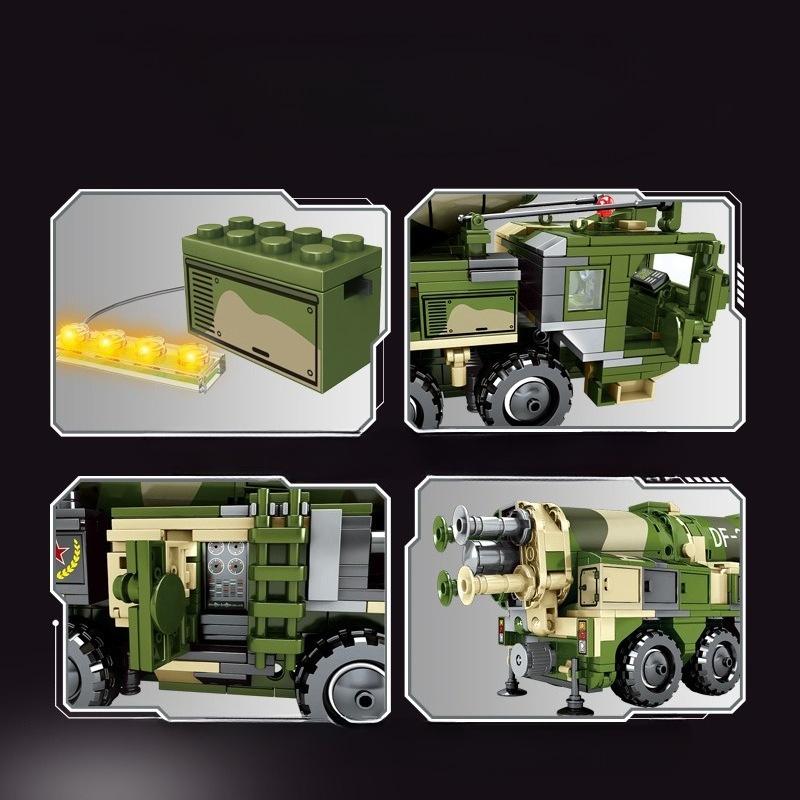 1174pcs Military Series DF-21D Ballistic Missile Transport Vehicle Assembly Building Blocks Children's Toys No Box