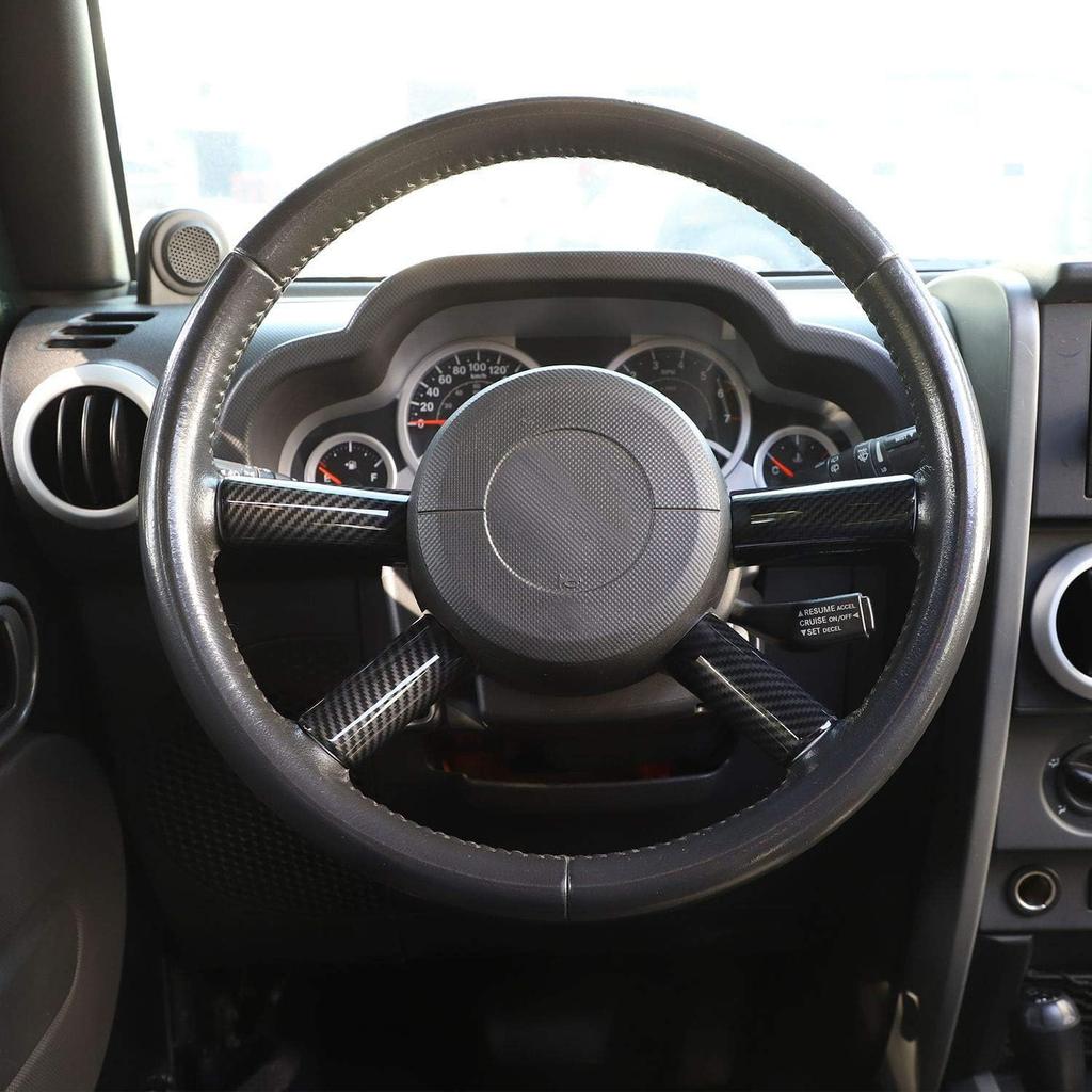 JeCar Carbon Fiber Interior Trim Accessories for 2007-2010 Jeep Wrangler JK JKU 2 Door & 4 Door