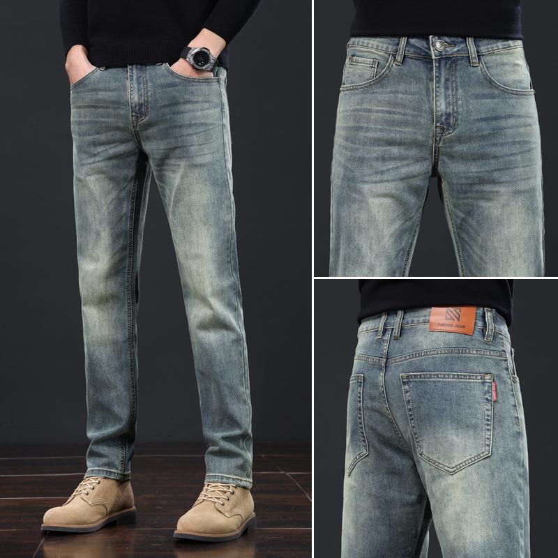 

Мужские джинсы в стиле ретро Slim Fit Casual High-End для осени/зимы Size 40 (3.2 feet) 215 jins