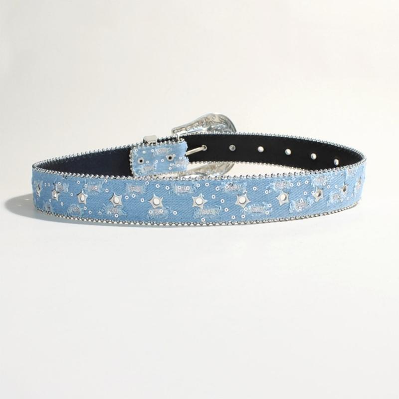 Cintura da Donna Punk Rock Edgy per Jeans Fibbie Charms Pelle PU Cinturino Regolabile