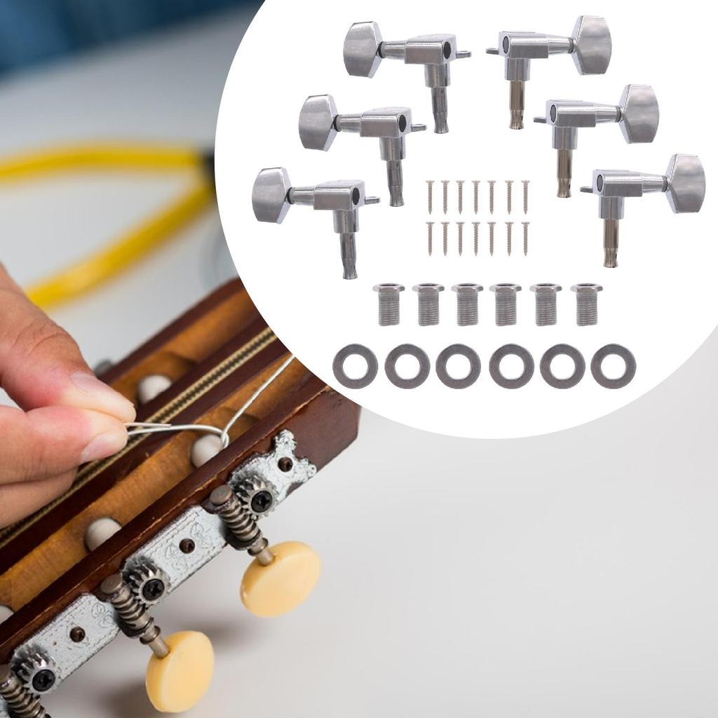 6 Pieces 3L3R Guitar Tuning Pegs Replace Easy to Install Portable Wear Resistant Metal Guitar String Tuning Pegs Machine