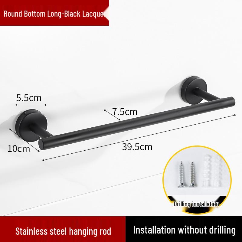 Stainless Steel No-Drill Wall-Mounted Towel and Toilet Paper Holder