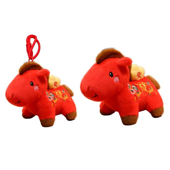 Pluszowa Lalka Konia Brelok Chiński Znak Zodiaku Rok Konia Pluszak Maskotka Noworoczna Ozdoba na Szczęście Błogosławieństwa