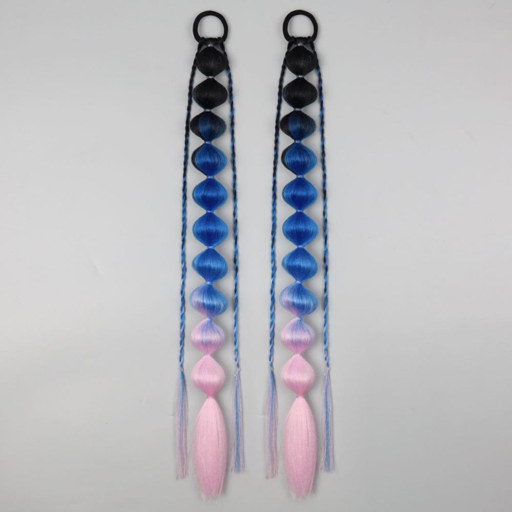 2Pcs Colorful Twist Braid Bulk Lantern Braid Braided Ponytails Natural Bubble Jumbo Braid for Women