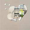 5-Piece Heart-Shaped Acrylic Mirror Wall Stickers - Self-Adhesive Decorative Decals for Bedroom, Living Room, or TV Background Wall.