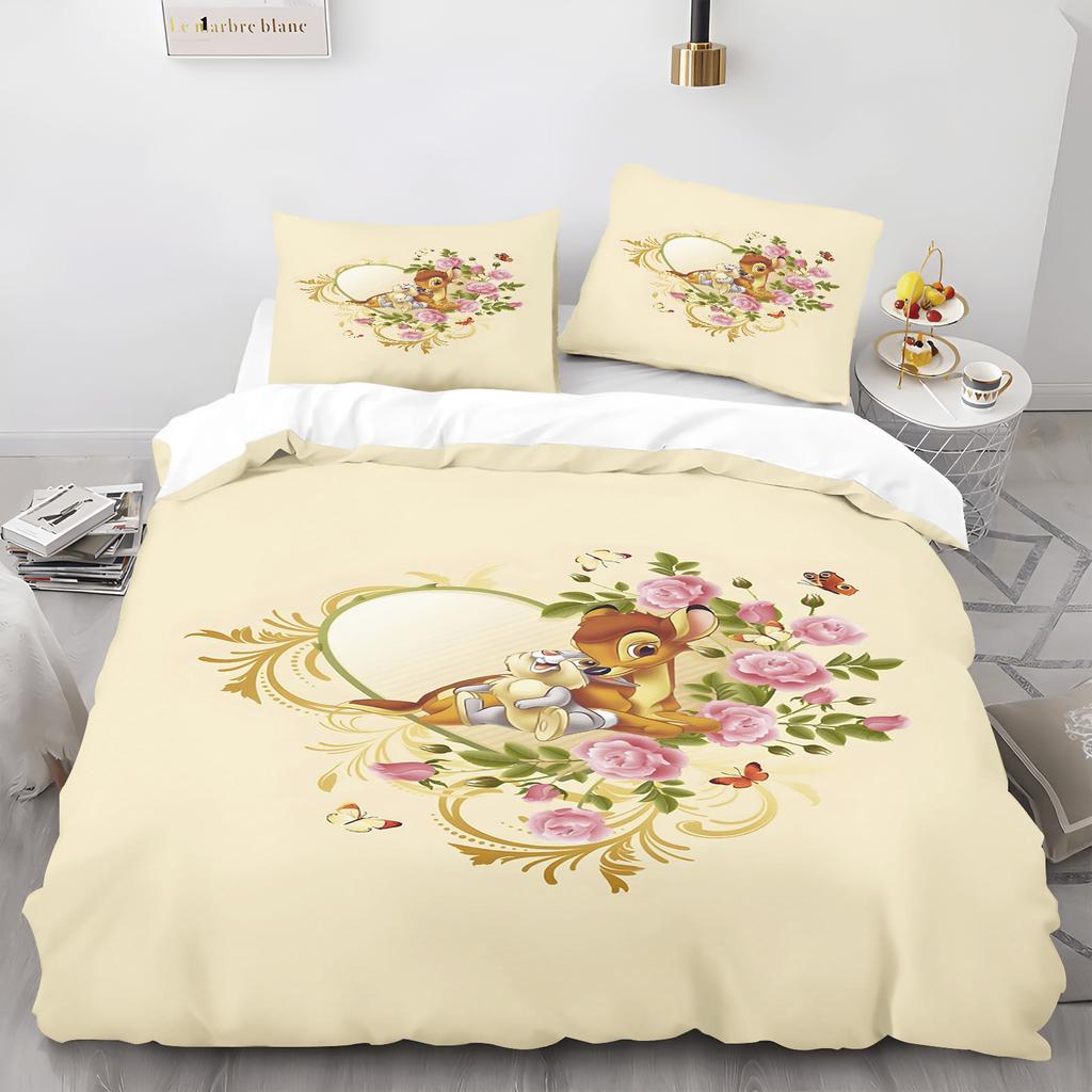 2/3-Piece Set Cartoon Cute Bambi Bedding Set Sampdoria Duvet Cover Childlike Innocence Bedroom Decor Child Gift