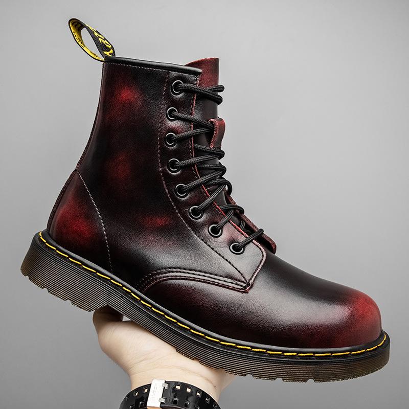 Martin boots men's high-top classic 8-hole leather British women's boots fleece tooling boots flow locomotive boots