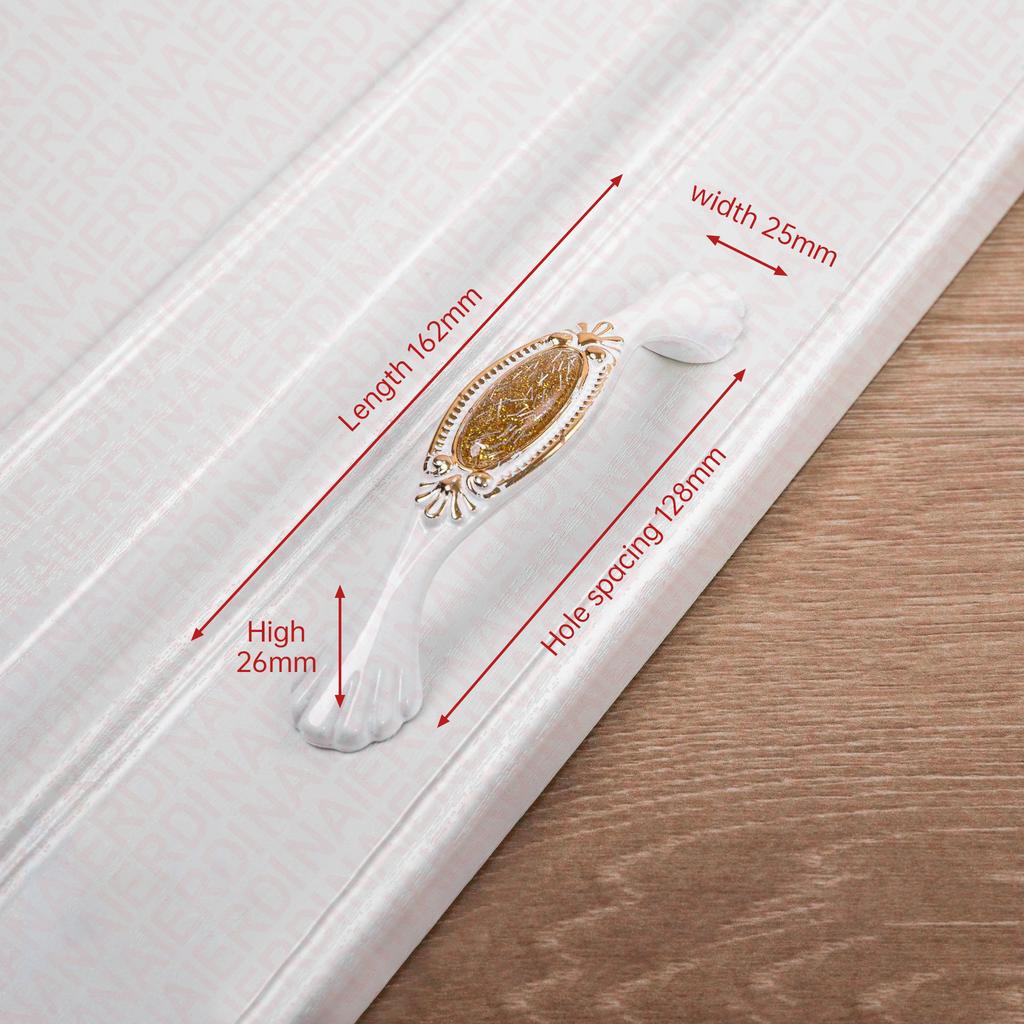 NAIERDI White Ceramic European Cabinet Handles Aluminum Alloy Door Kitchen Knobs Cabinet Pulls Drawer Knobs Wardrobe handle