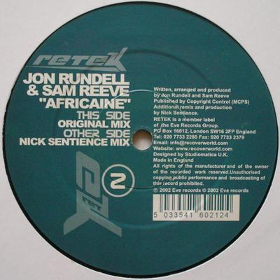 12inch Record SAMUEL E REEVE & JON RUNDELL - Africaine RETEK2 Retek 2002 UK Dance & Electronica Used