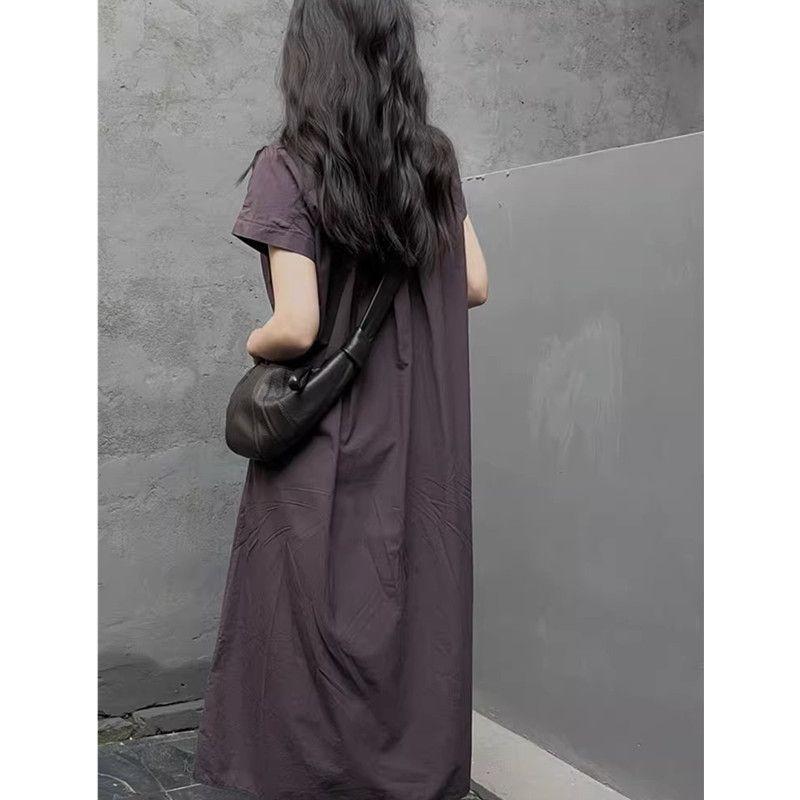 French Shirt Dress Women's Summer Loose Casual Temperament Long Skirt
