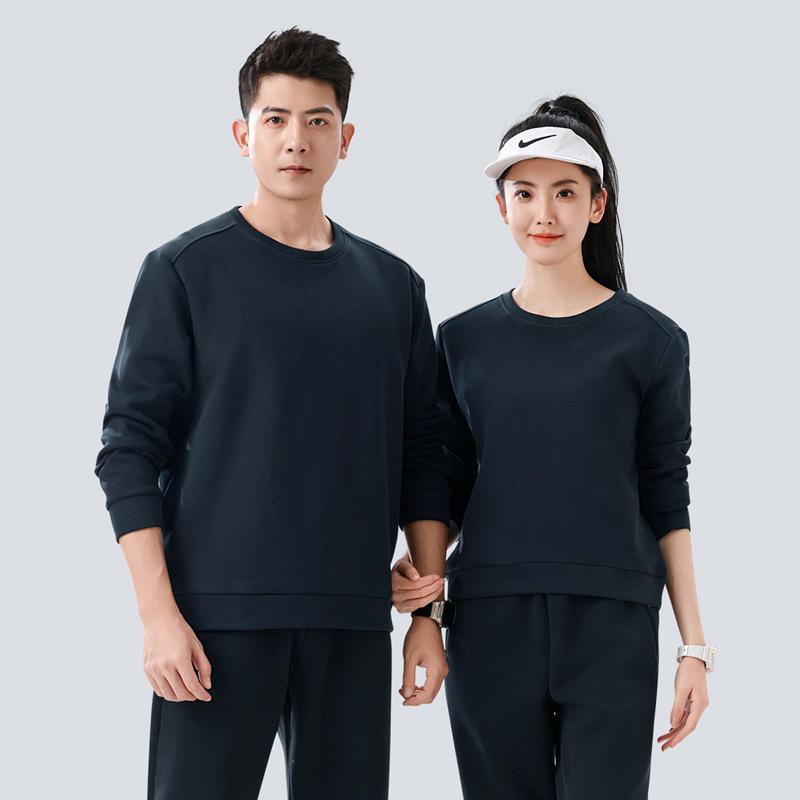 

Унисекс Повседневный Спортивный Костюм: Свитшот свободного кроя, однотонный, двухпредметный, с возможностью нанесения логотипа на заказ XL