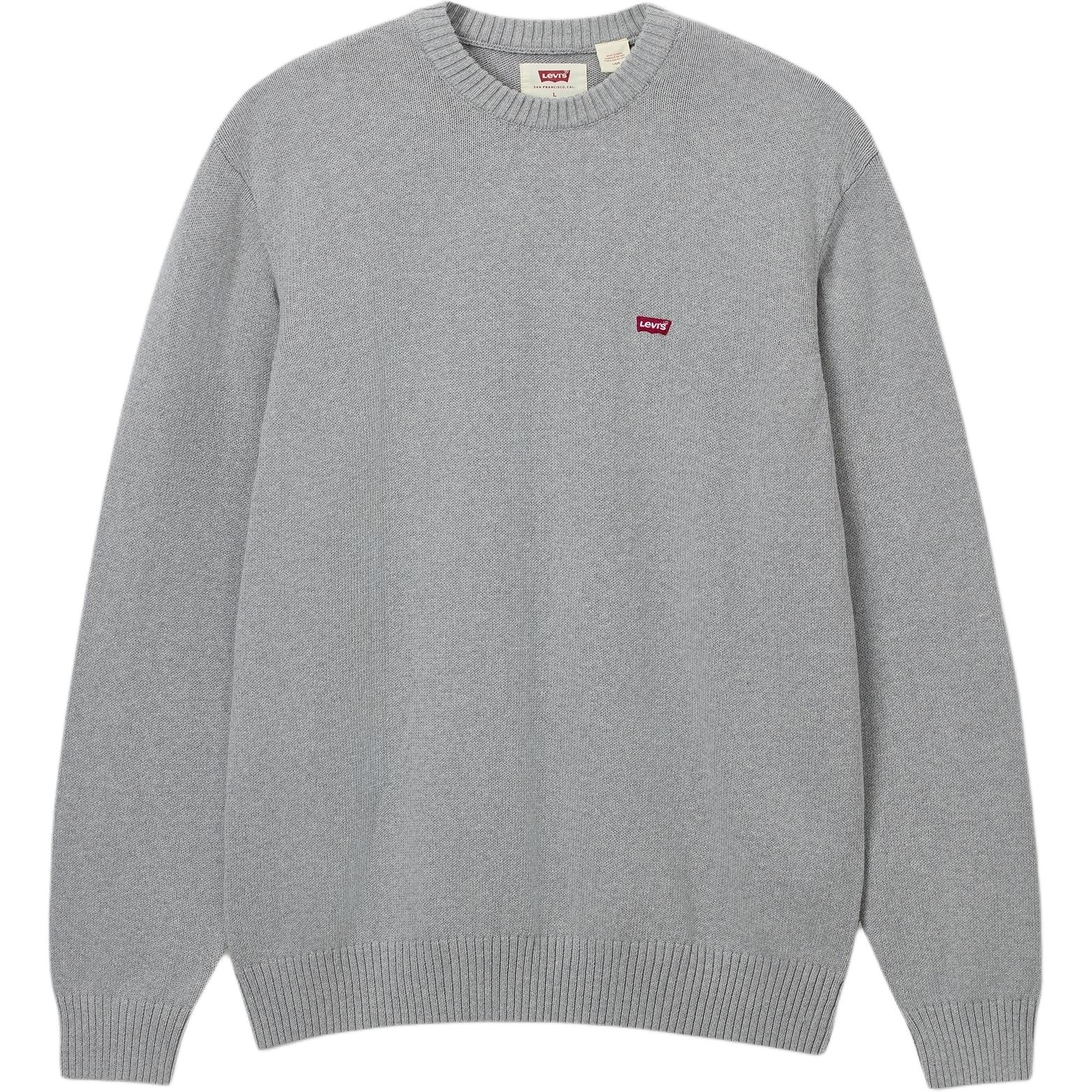 

Levis Простой Удобный Свободный Вязаный Свитер с Длинным Рукавом Мужской свитер Серый 0002E-0000 M