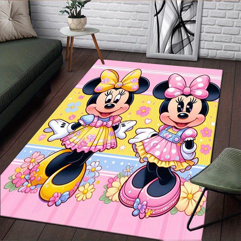 1pc Minnie Pattern Area Rug Soft Flannel Floor Mat for Living Room,Office,Bedroom and Carpet,Sofa Coffee Table Floor Mat