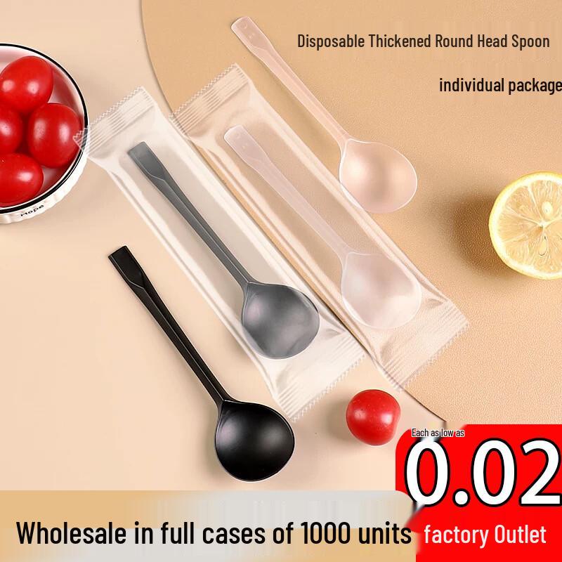 Individually Wrapped Disposable Plastic Spoons