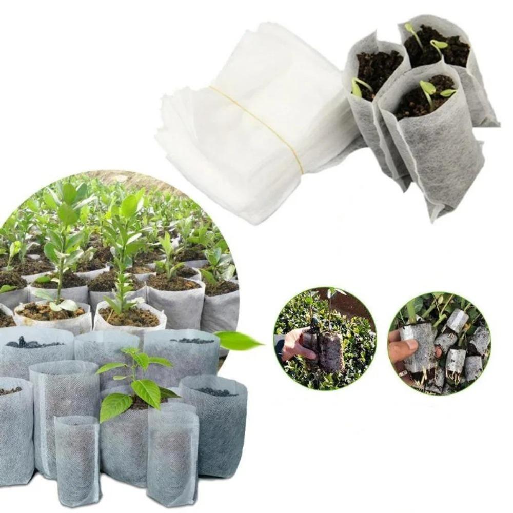 100Pc Biodegradable Nursery Bag Non-Woven Plant Nursery Bag For Vegetable Transplant Flower Seed Breeding Home Garden Supply