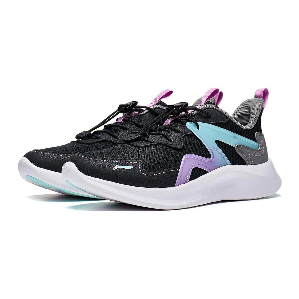 Li Ning Kids Ling Yue 3.5 Versatile Comfortable Round Toe Non-Slip Casual Shoes Kids Casual Shoes Black Gray YKCT114-4