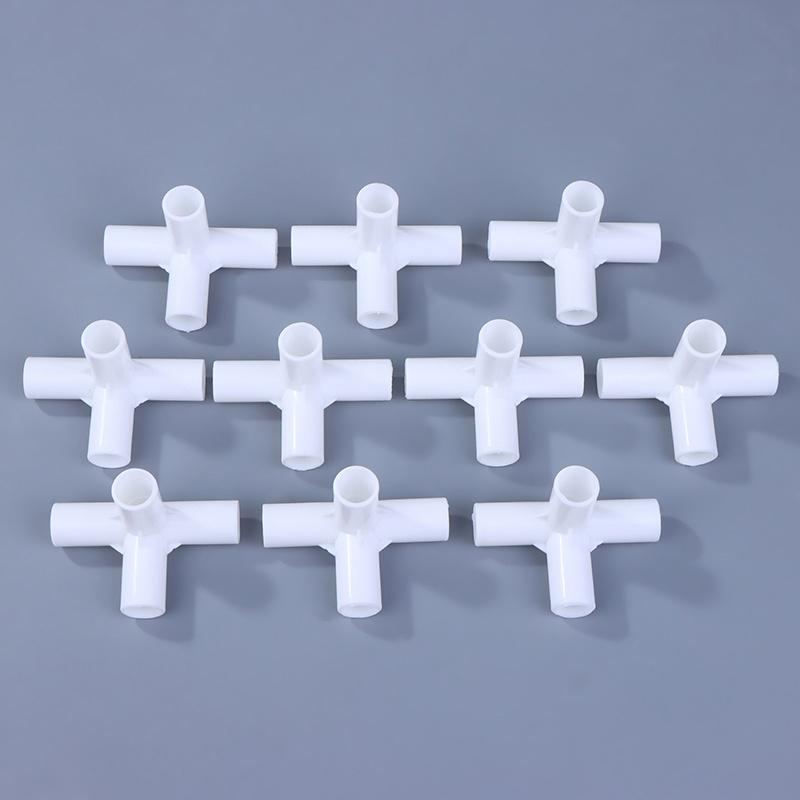 10 Pcs Plastic 3-Way Tube Connector - 3D Right Angle Tee Joint Fitting for Tent Poles and Mosquito Net Frames