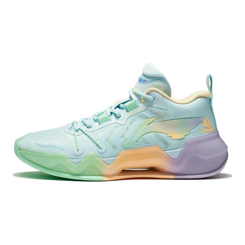 Li Ning Liren 2 Low Green Purple Cushioning Slip Resistant Abrasion Resistant Low top Basketball Shoes Men's ABAS039-4