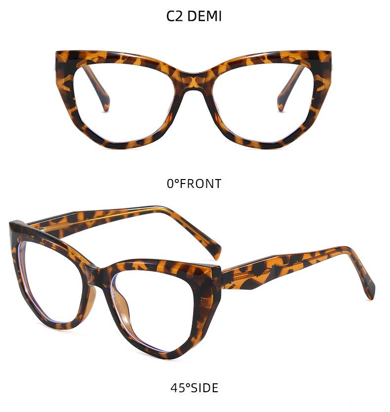 Korean Retro Cat Eye Blue Light Blocking Glasses, Small Frame, Myopia Compatible, Fashionable Clear Lens for Women