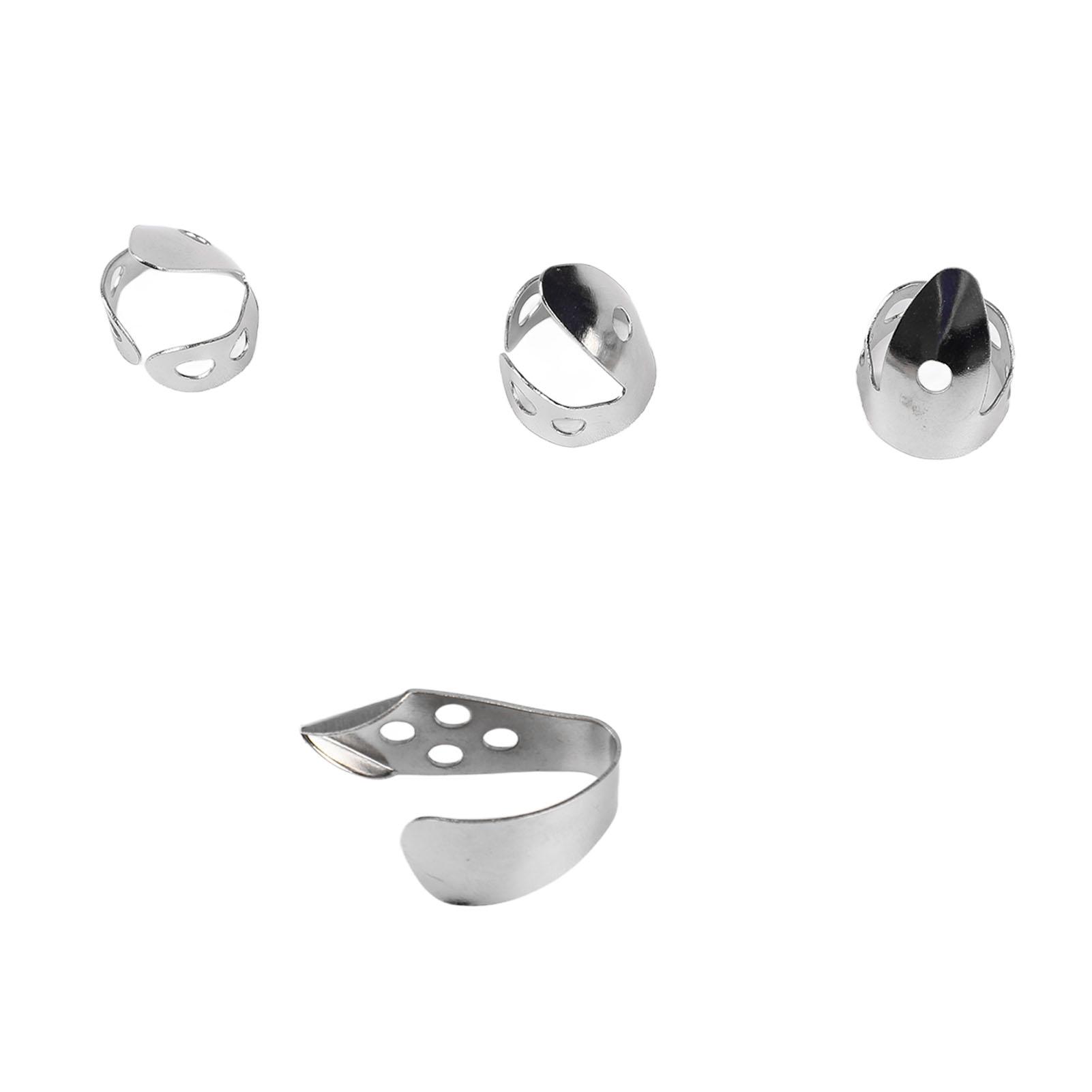 4Pcs Guitar Finger Pick Stainless Steel Glossy Appearance Metal Thumb Pick Guitar Accessories