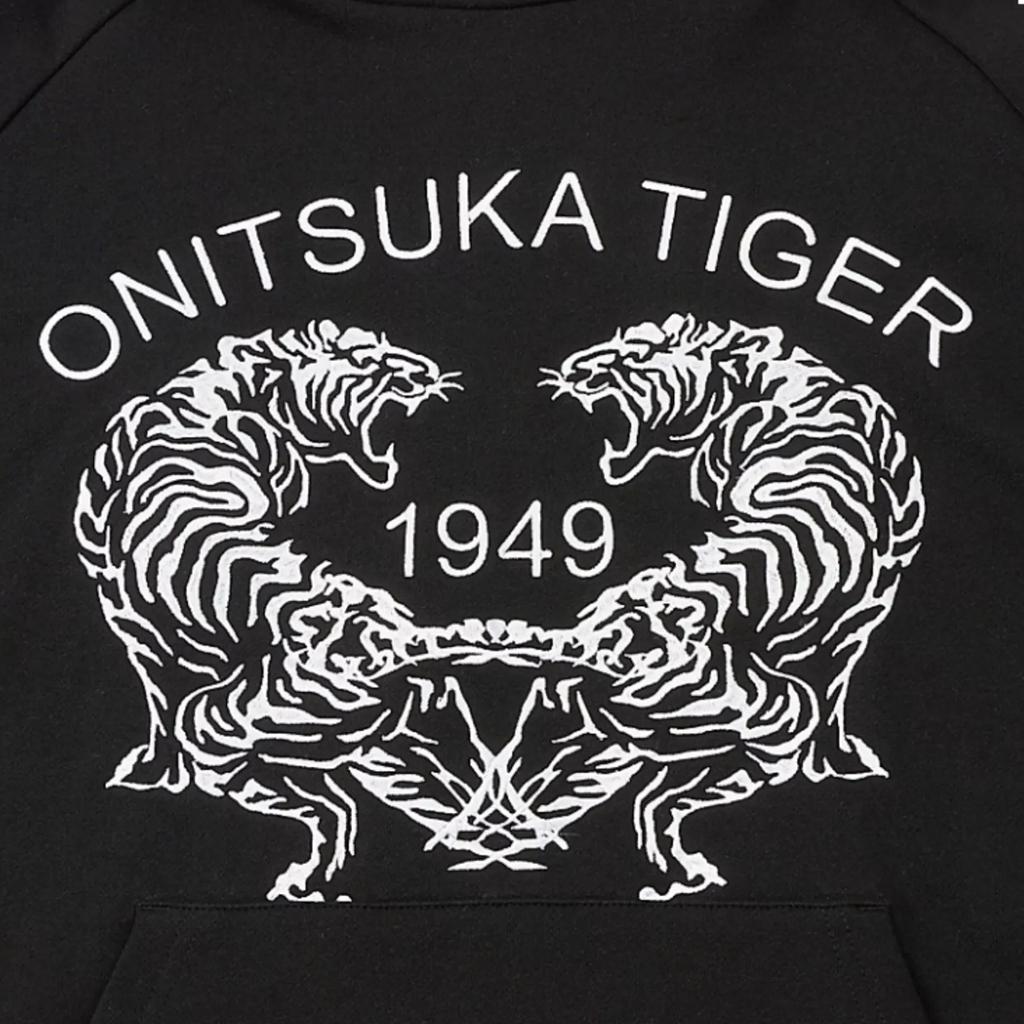 Onitsuka Tiger Letter And Number Print Comfortable Hoodie Unisex hoodies Black 2183B185-001