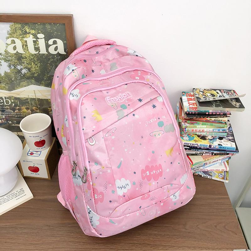 

Print Cloud Cute Backpack Breathable Oxford Material Ergonomic Straps Shoulder рожевий