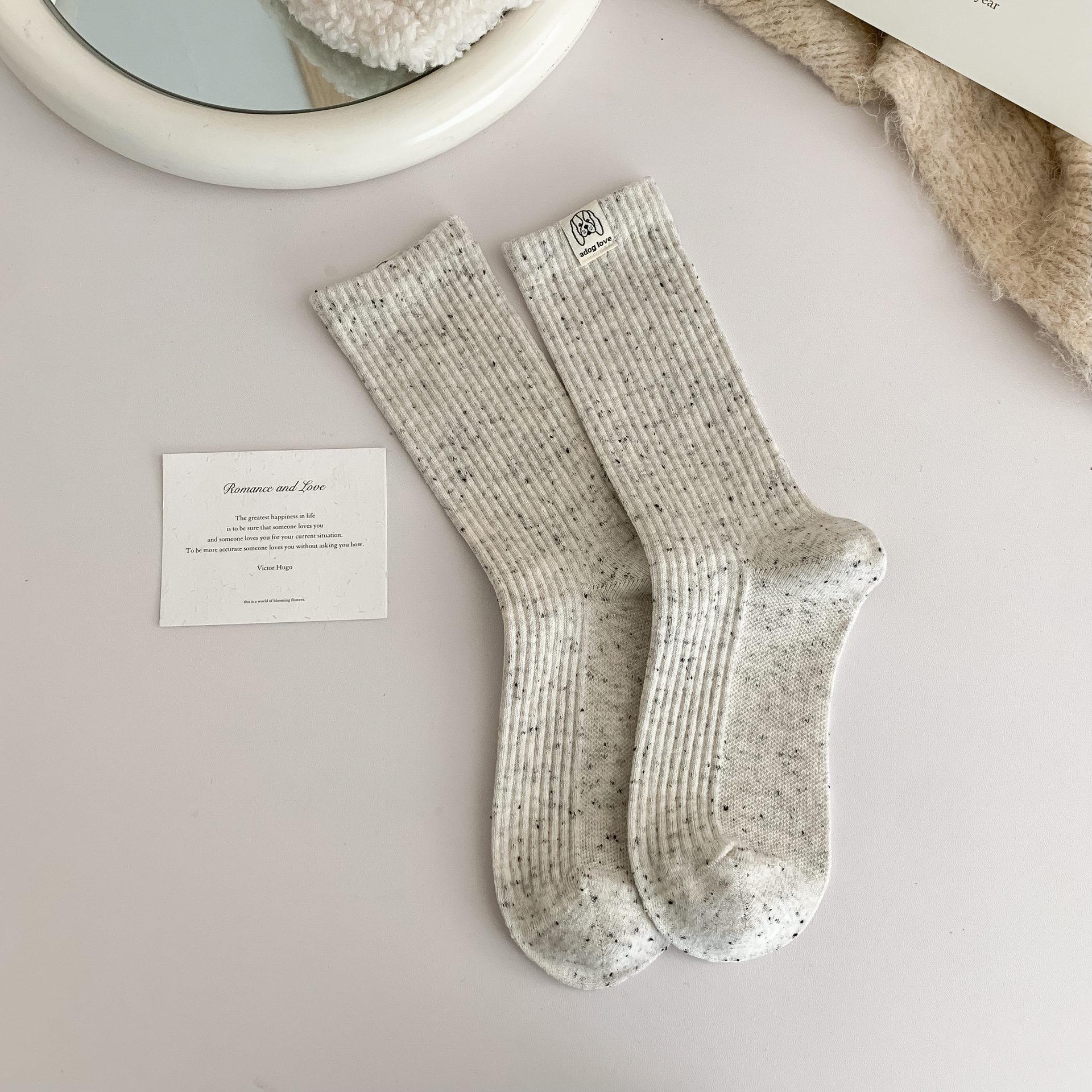 

Socks Autumn Ideas Gauze Standard Medium Tube Socks Tide Double Needle Solid Color Versatile Stacking Socks One size брудно-білий