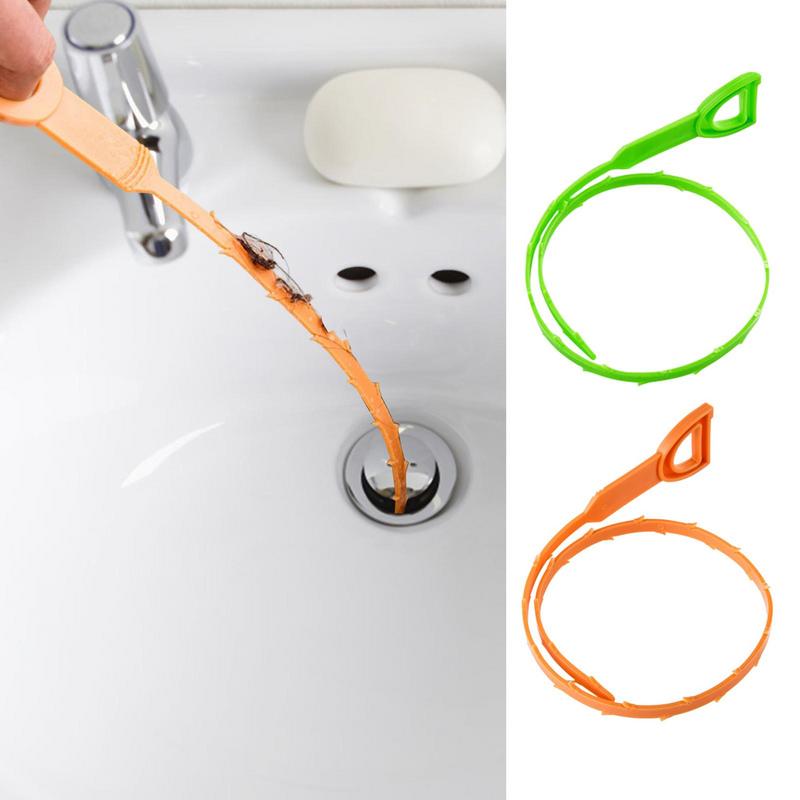 21 Inch Bathroom Kitchen Sink Cleaning Pipe Hook Cleaner Sticks Clog Remover Sewer Dredging Spring Pipe Hair Dredging Tools
