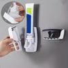 2pcs Automatic Toothpaste Squeezer Toothbrush Holder Set Bathroom Accessories (1 PC Toothpaste Squeezer+ 1PC Toothbrush Holder)