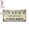 Vintage Distressed City Coordinate Year Slogan License Plate Metal Tin Sign Retro Wall Decor For Bar Cafe Home Garden