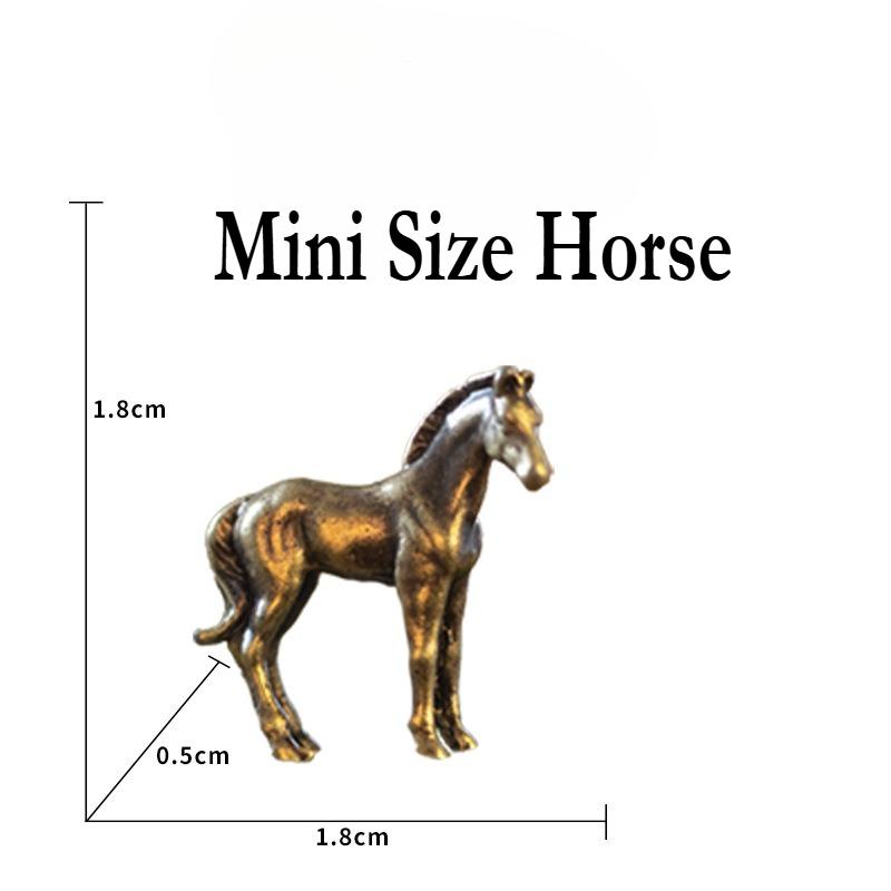 

Solid 12 Zodiac Horse Feng Shui Ornaments Copper Alloy Vintage Running/Standing Horses Statue Miniatures Figurines Desk Decors