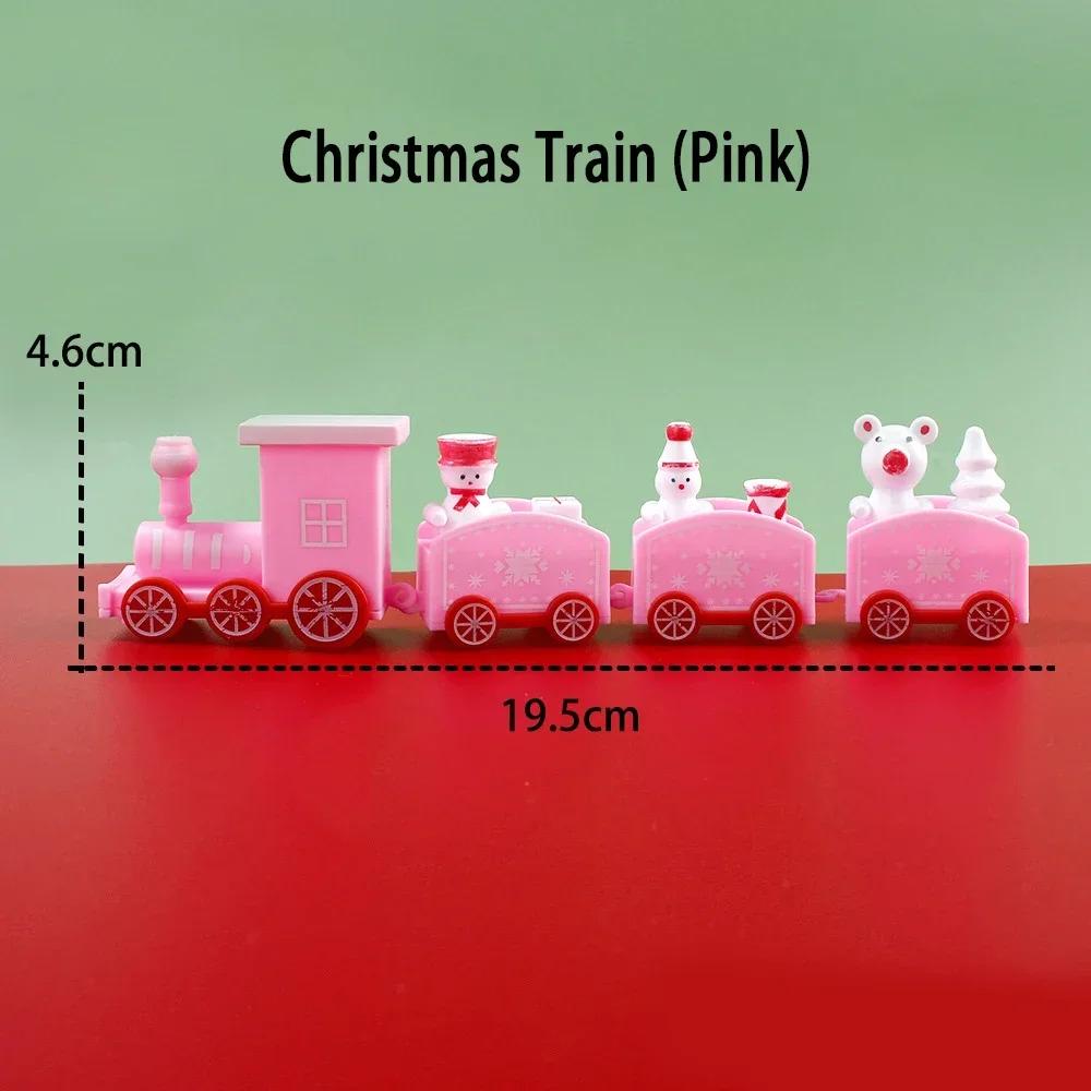 Christmas Miniature Train Decoration Santa Claus Holiday Festive Table Ornament Baking Decoration Scene Prop Home Display