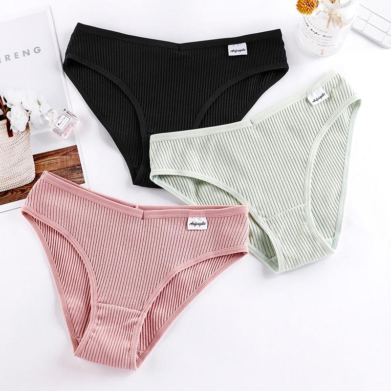 3PCS/se New Cotton Sexy Panties for Women Underpants Briefs Underwear Plus Size Pantys Lingerie