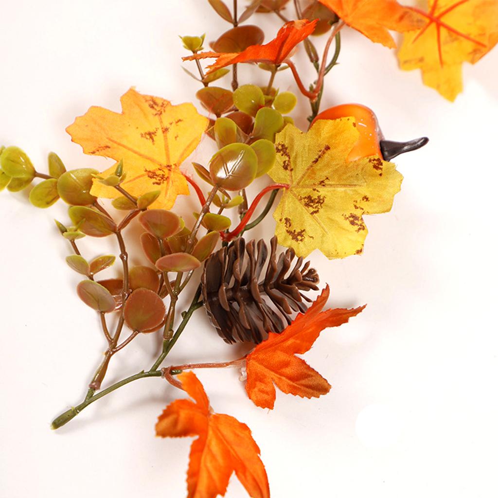 100cm Fall Maple Leaf Garland Hanging Decoration Artificial Autumn Garland Thanksgiving Ornament for Home Wedding Party