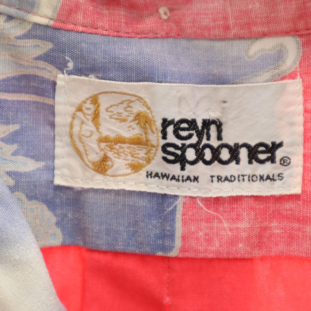 reyn spooner 80s Gold Tag Vintage Reverse Print Hibiscus Pattern Short sleeve Button down Aloha shirt Men's Used