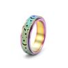 Rotatable Stainless Steel Star Moon Stress Relief Ring for Women