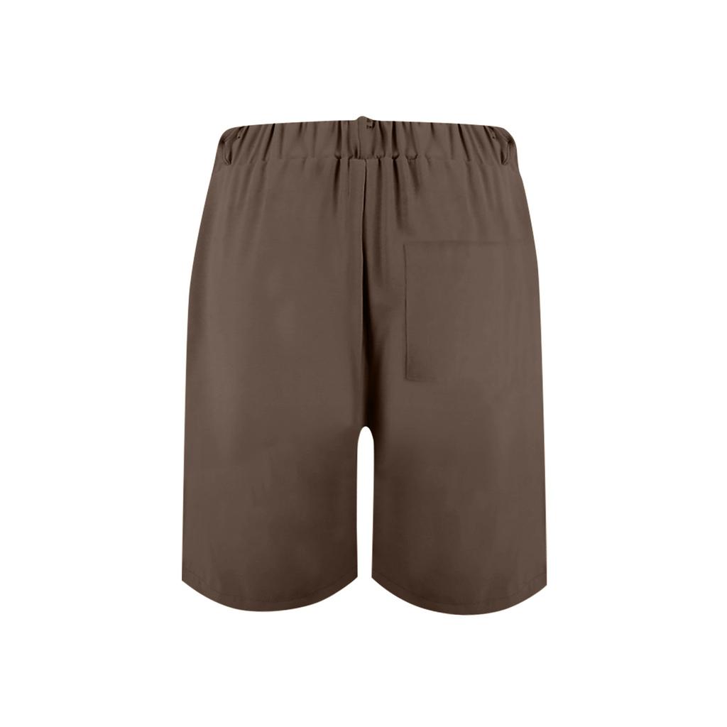 Women's Casual Loose Beach Pants Solid Color Pockets Shorts