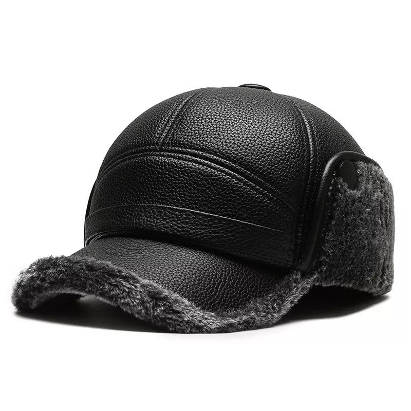 1 stk Herre Baseballcaps med øreklaffer Bomull Pu Varm Høst Vinter Tykke Luer
