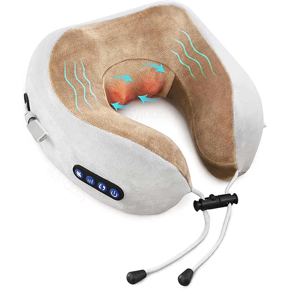 

Portable U-Shape Neck Pillow Massage Machine Vibrater Shoulder Neck Muscle Relax Electric Massager Instrument USB Charging коричневый