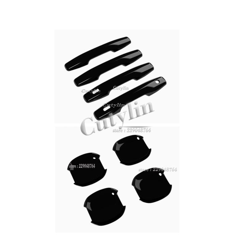 For Toyato Rav4 RAV 4 2026 2027 ABS Black/ Carbon Fiber Side door handle bowl door pull sticker cover trim decoration styling