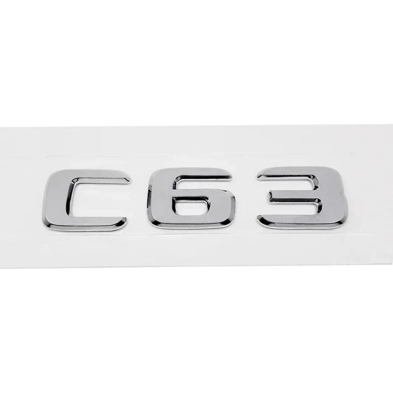 ABS Car Rear Trunk Emblem 3D Letters Tail Box Sticker Badge for Mercedes Benz C32 C36 C55 C63 C200 C220 C230 C Class W204 W205 KS6