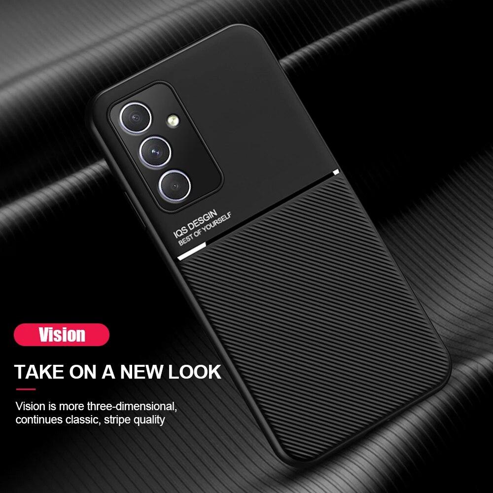 Magnetic Car Holder Silicone Cover for Samsung Galaxy S23 Ultra A34 A14 A34 A54 5G Soft Frame Protection Case