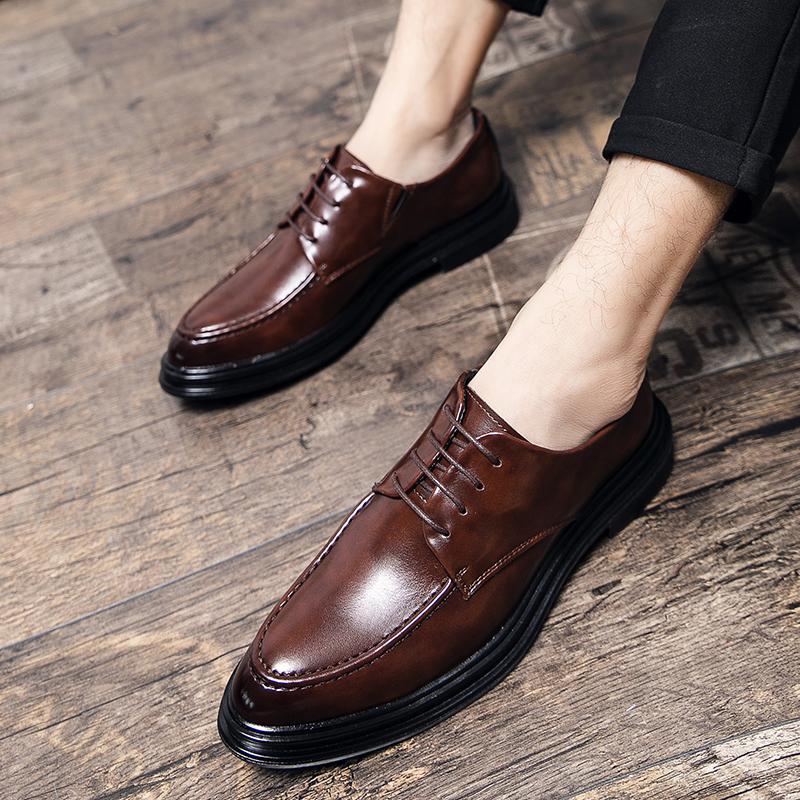 Men's Oxford Shoes Social Business Office Work Elegant Shoes Formal Lightweight Casual Shoes Lace Up Classic Brown Wedding Shoes