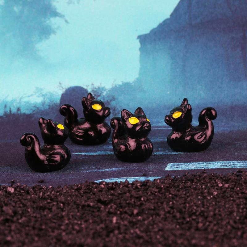 Halloween Miniature Resin Ducks Ghost Figurines 12Pcs Fadeless for Fairy Garden Window Sill Balcony Home Decor